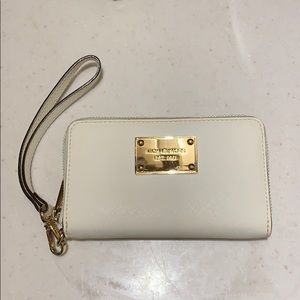 White MK wristlet